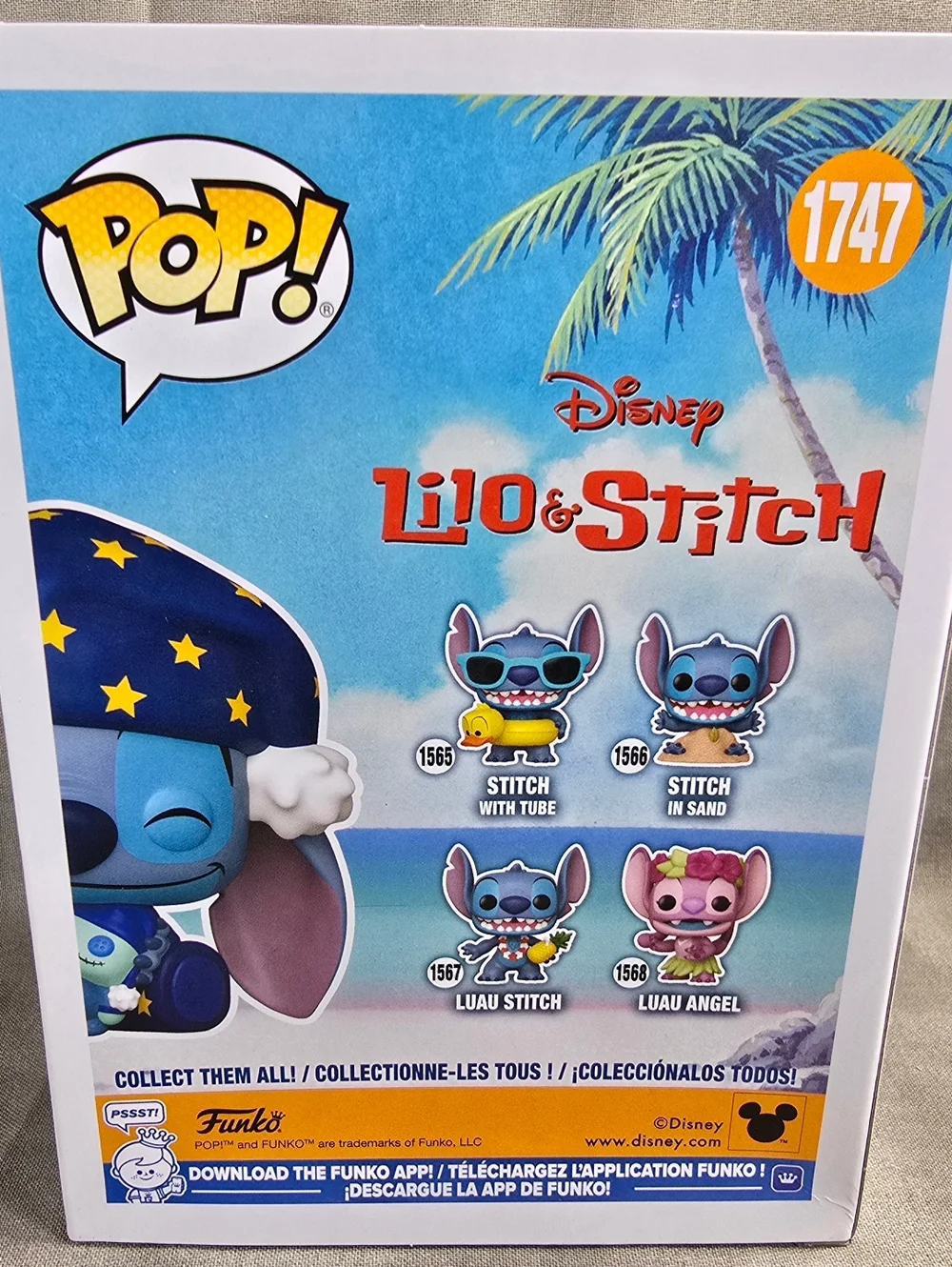 Funko Pop! Vinyl: Stitch PJ's Exclusive Funko Pop # 1747 (Nib) With Protector - Picture 8 of 8
